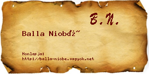 Balla Niobé névjegykártya